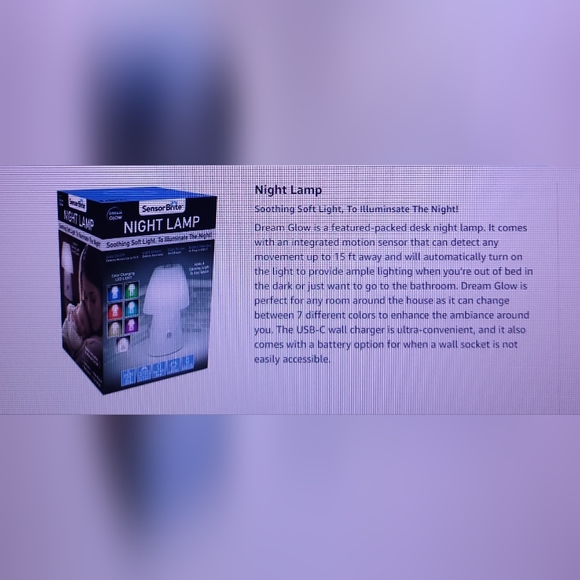 Sensor Brite Dream Glow Night Lamp Motion Sensing Color changing LED Tab… - Picture 16 of 17